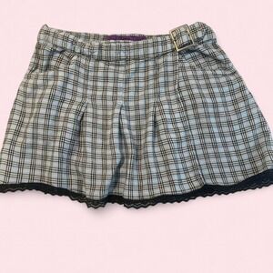 Baby Blue‎ And Black Plaid School Girl Skirt